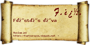 Füstös Éva névjegykártya